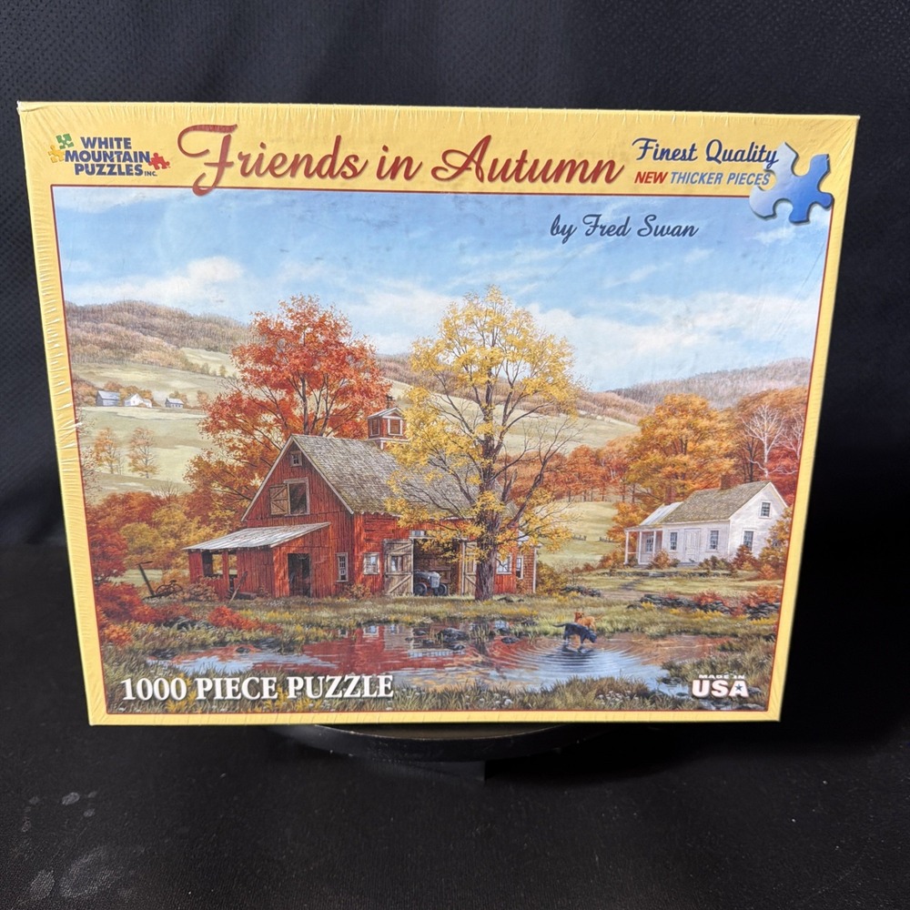 White Mountain Puzzle 1000 Pieces Friends in Autumn Fred Swan Factory Sealed